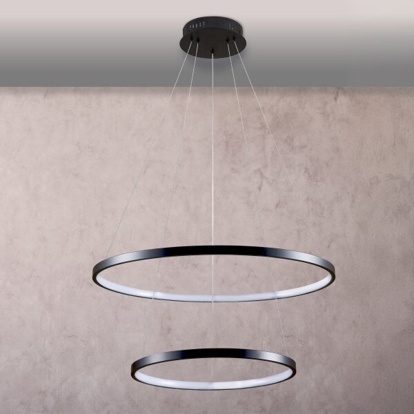 LED Lustr na lanku LEA LED/35W/230V 4000K pr. 60 cm černá