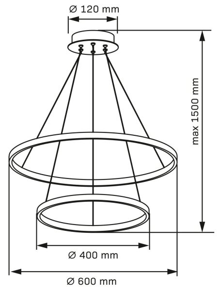 LED Lustr na lanku LEA LED/35W/230V 4000K pr. 60 cm chrom