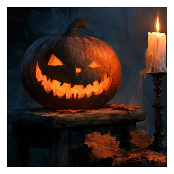 Obraz halloweenská dýně v šeru