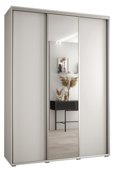 Šatní skříň ASIRI 3 - 180/45 cm, bílá / stříbrná