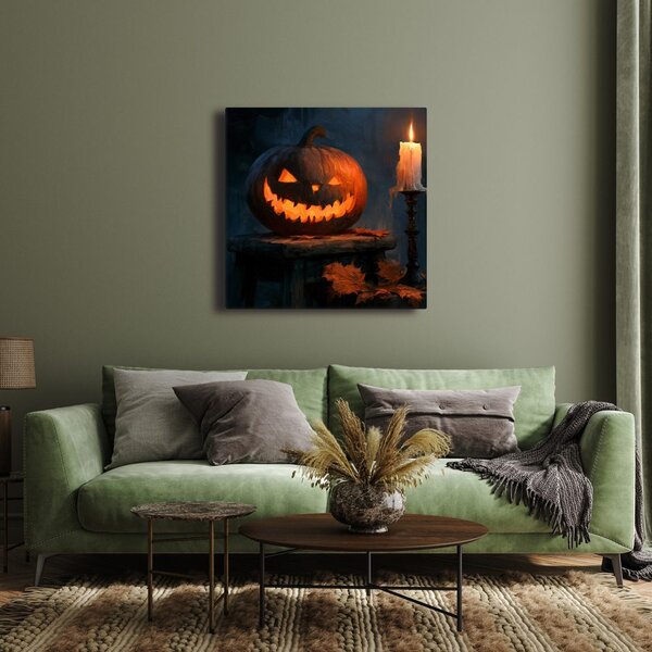 Obraz halloweenská dýně v šeru