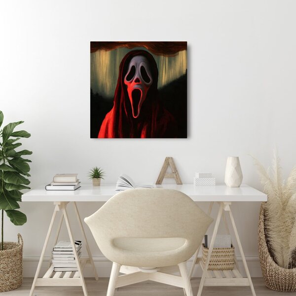 Obraz hororová postava pod rudou oblohou