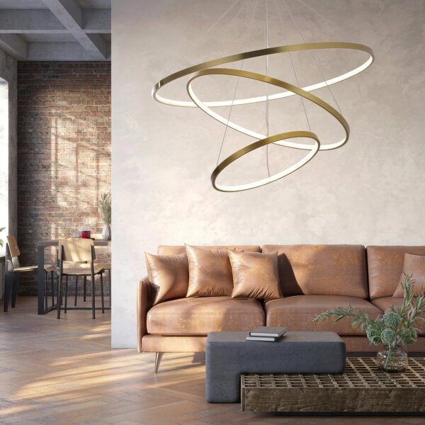 LED Lustr na lanku LEA LED/60W/230V 4000K pr. 80 cm zlatá