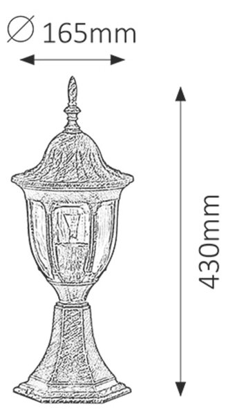 Rabalux MILANO1 zahradní sloupek - lucerna 8373
