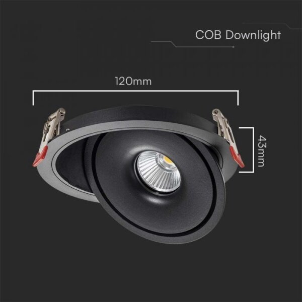 LED Podhledové bodové svítidlo LED/12W/230V 3000/4000/6400K pr. 12 cm černá
