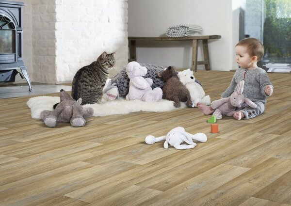 Beauflor, PVC podlaha - lino Ambient Silk Oak 603M - dub, na míru, šíře 3m,4m, hnědá, bez podkladu, chodba / předsíň