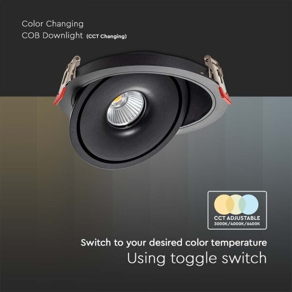 LED Podhledové bodové svítidlo LED/12W/230V 3000/4000/6400K pr. 12 cm černá