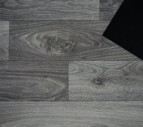 Beauflor, PVC podlaha - lino Blacktex Fumed Oak 966M - dub, na míru, šíře 3m,4m, šedá, filc, chodba / předsíň