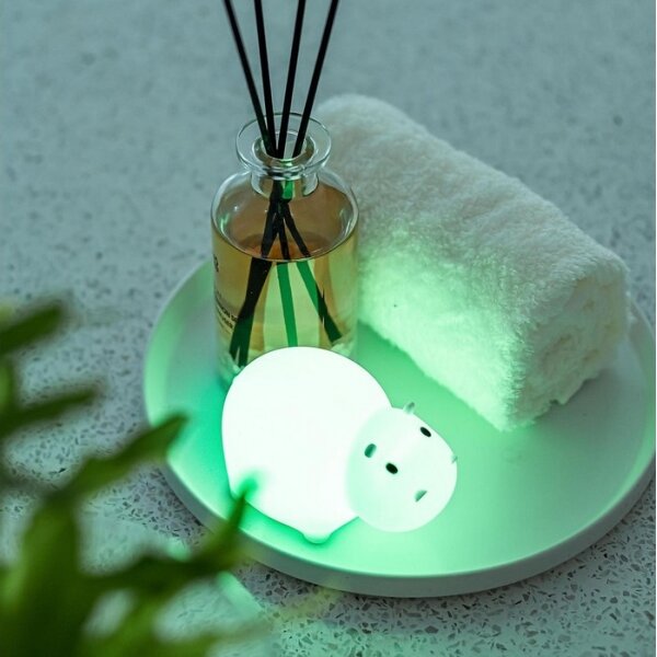 MegaLight - LED RGB Nabíjecí dětská dotyková lampa do vany SWIMMY HIPPO LED/5V