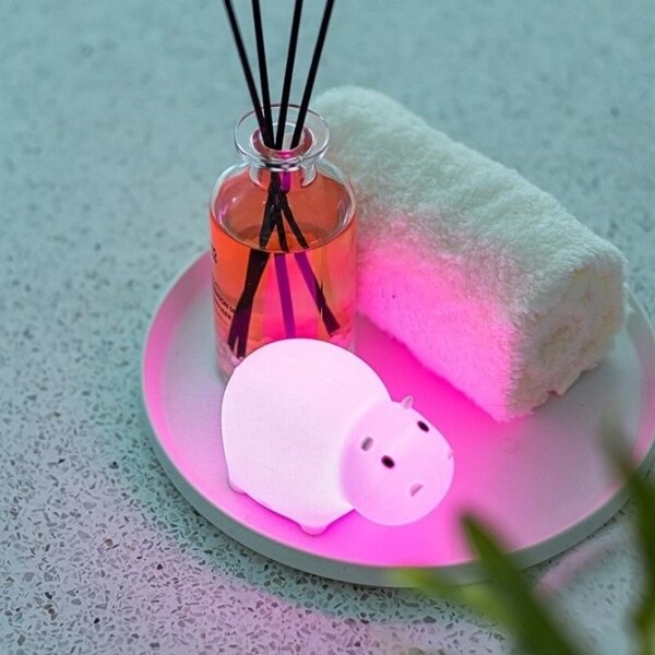 MegaLight - LED RGB Nabíjecí dětská dotyková lampa do vany SWIMMY HIPPO LED/5V
