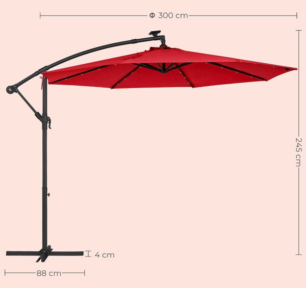 Zahradní slunečník s LED osvětlením GPU118R01