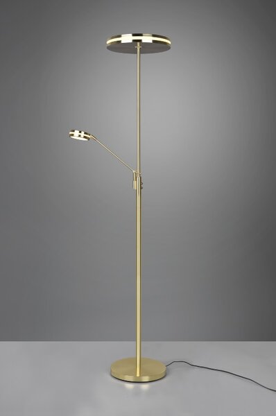 Trio Leuchten 426510208 FRANKLIN - Dotykem stmívatelná stojací lampa v mosazné barvě, 35 + 6,5W, 2700+3200+4000K, 181cm