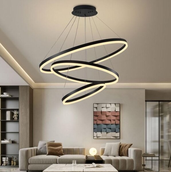 Brilagi -LED Stmívatelný lustr na lanku CIRCLE LED/125W/230V 3000-6500K černá+DO