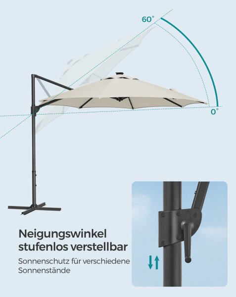 Zahradní slunečník s LED osvětlením GPU047Y11