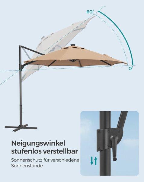 Zahradní slunečník s LED osvětlením GPU047K11