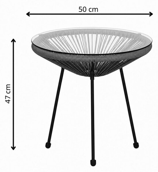 Zahradní stůl 50 cm, šedý SPRINGOS LOA GF0091