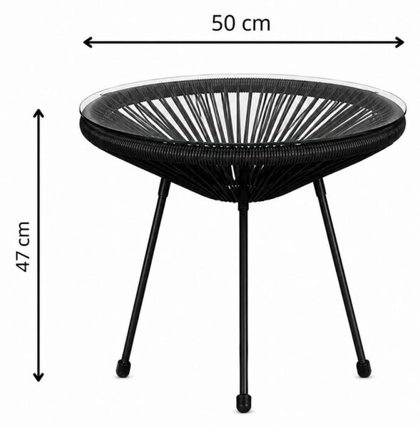 Zahradní stůl 50 cm, černý SPRINGOS LOA GF0090