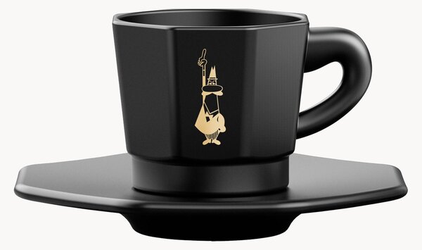Sada porcelánových šálků na espresso's podšálky Octagonal, 4 díly