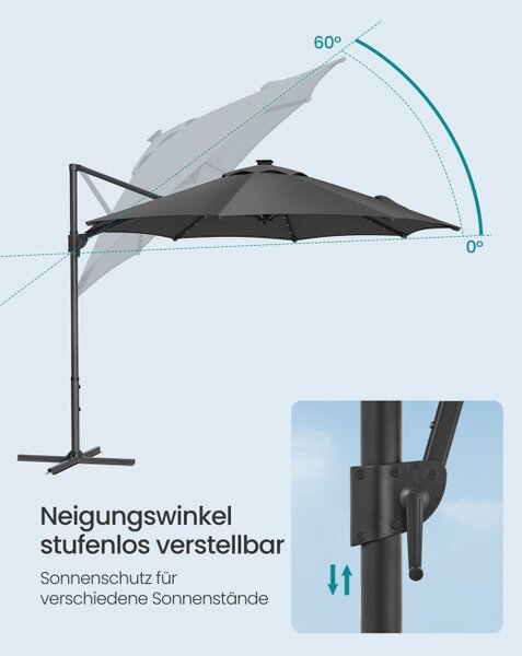 Zahradní slunečník s LED osvětlením GPU047G02
