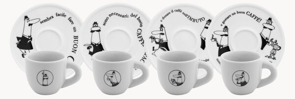 Sada porcelánových šálků na kávu Carosello, 4 díly