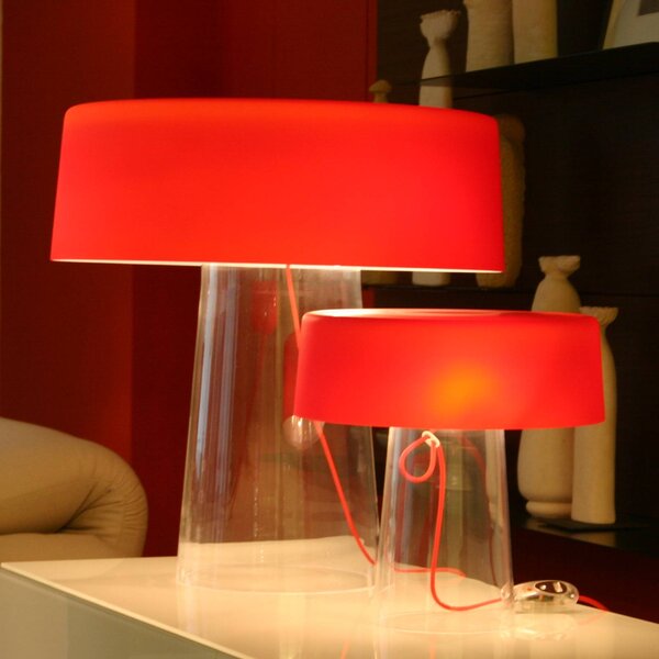Stolní lampa Prandina Glam 48 cm čiré/červené stínidlo