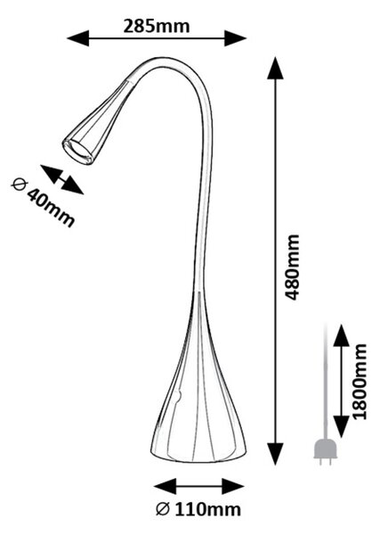 Rabalux JEFF2 LED stolní lampa 74204
