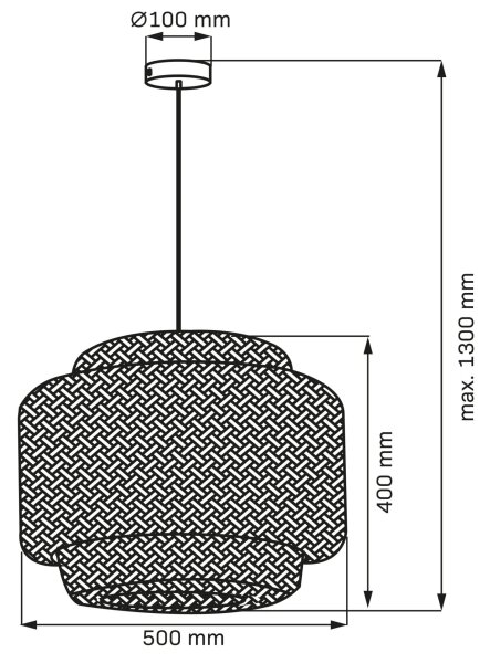 Lustr na lanku BERTA 1xE27/20W/230V pr. 50 cm bambus