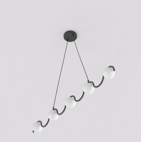 Lustr na lanku SINUS 5xG9/8W/230V černá