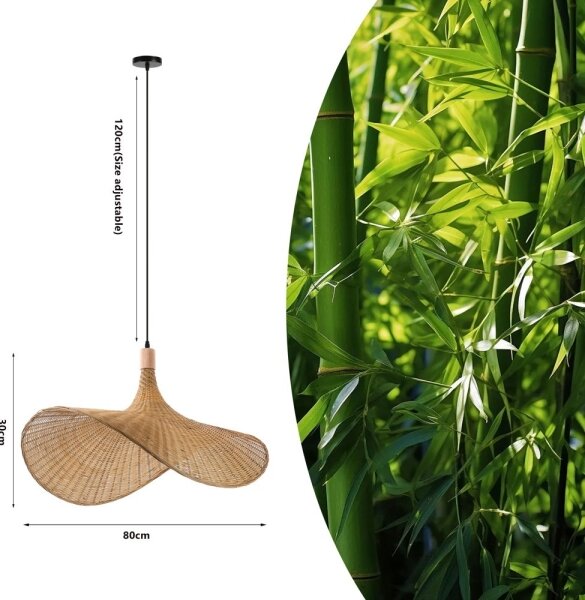 Immax 08290L - Lustr na lanku SOMBRERO 1xE27/40W/230V pr. 80 cm ratan