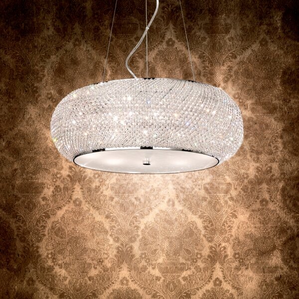 Ideal Lux - Křišťálový lustr PASHA 10xE14/40W/230V pr. 55 cm chrom
