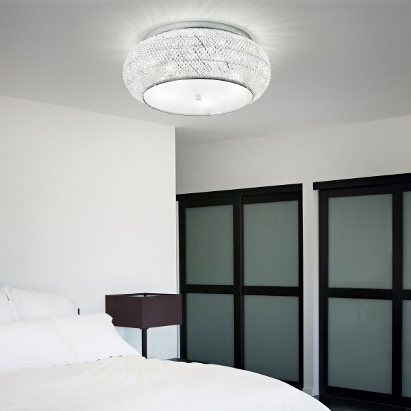 Ideal Lux - Křišťálové stropní svítidlo PASHA 14xE14/40W/230V pr. 65 chrom