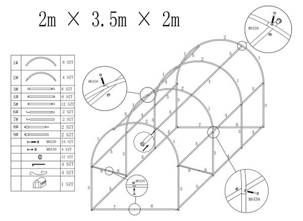 Zahradní fóliovník AUREA zelený 2x3,5 m