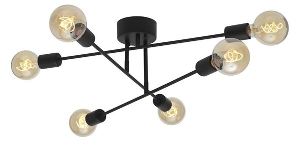 Cottex P7216SV - Přisazený lustr BATON 6xE27/60W/230V černá