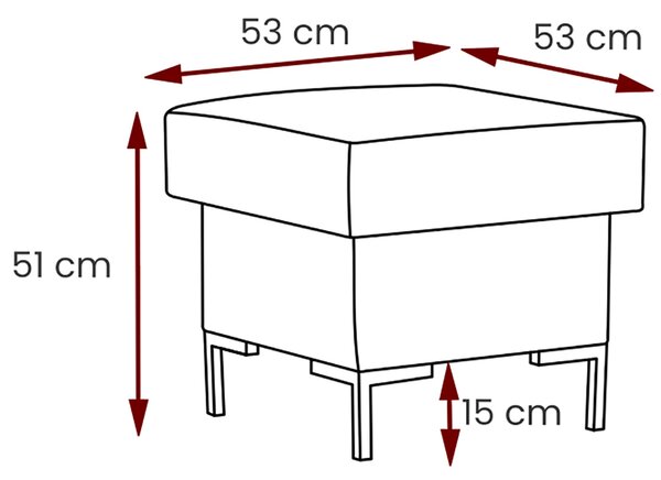 Taburet SOLVO | 53x53 cm | s úložným prostorem | vínová 100 000 cyklů
