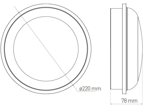 LED Venkovní stropní svítidlo DARA LED/20W/230V IP65 černá