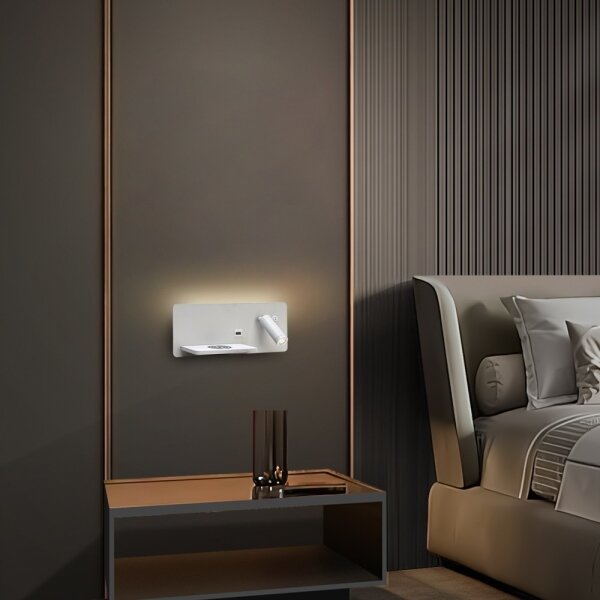 Immax 08286L-LED Nástěnné svít. s pol., USB a bezdr. nab. LED/3W/230V + LED/3W