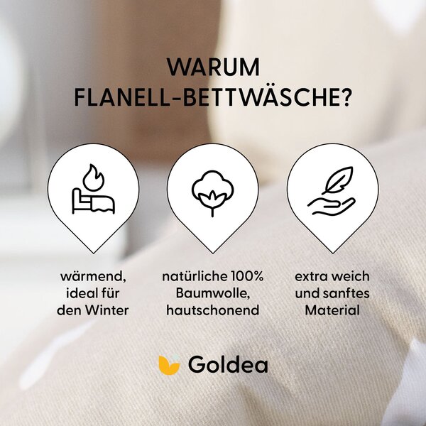 Goldea flanelové povlečení - srdíčka na latte 140 x 220 a 70 x 90 cm