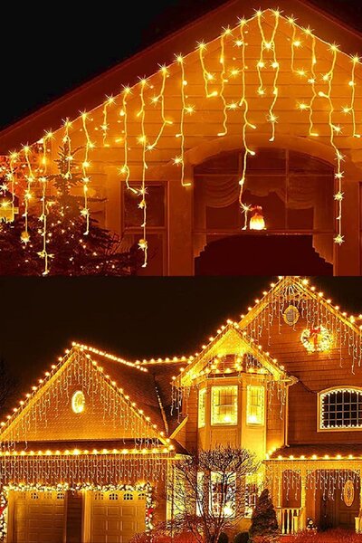 Vánoční světýlka LED záclona FLASH teplá bílá 300 LED