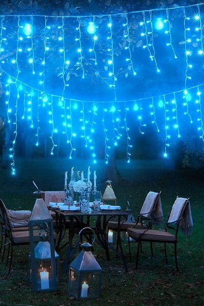 Vánoční světýlka LED záclona FLASH modrá 300 LED