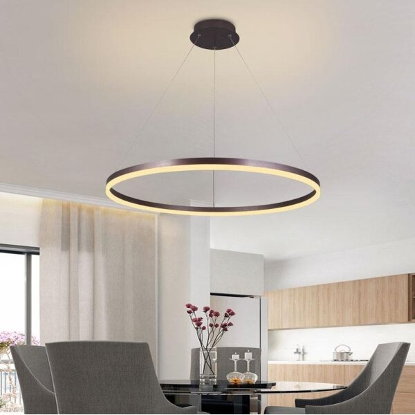 Brilagi - LED Stmívatelný lustr na lanku CIRCLE LED/55W/230V 3000-6500K hnědá+DO