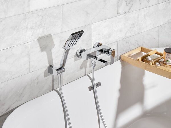 Nástěnná vanová sprchová baterie BALNEARIO Stříbrná