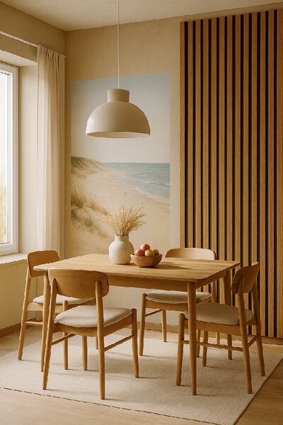 3D Dřevěné lamely na zeď na filci 255x46cm - Dub SLUNEČNÍ