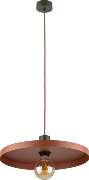 Lustr na lanku SILA 1xE27/15W/230V pr. 40 cm cihlová/zelená