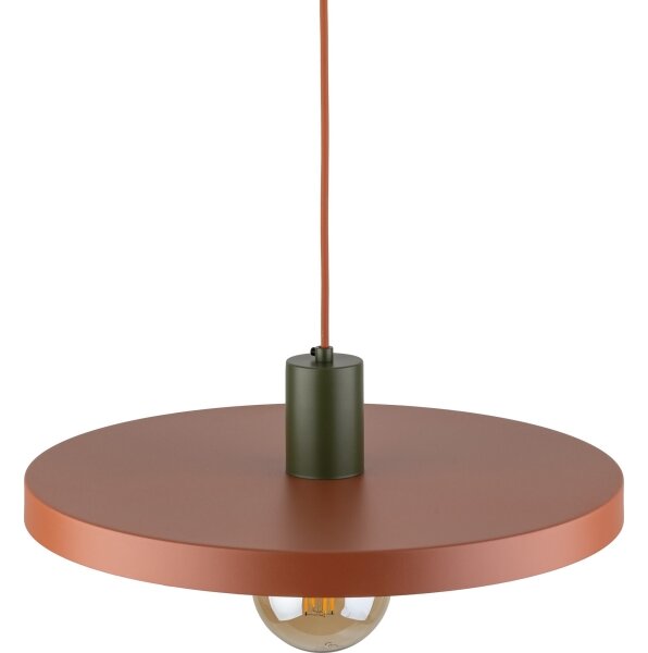 Lustr na lanku SILA 1xE27/15W/230V pr. 40 cm cihlová/zelená