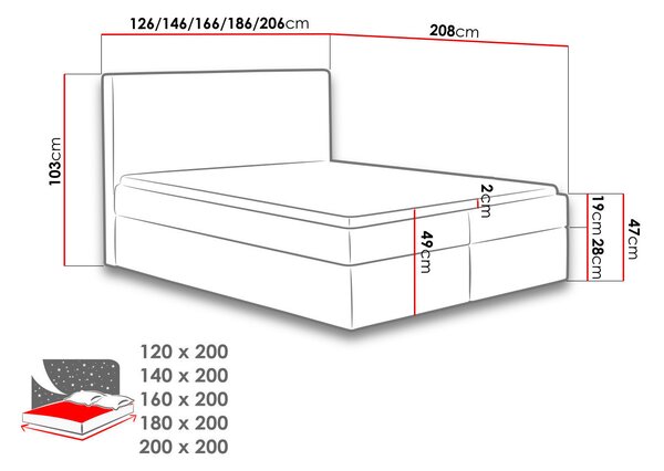 Manželská postel 180 cm Maridos (cappuccino)