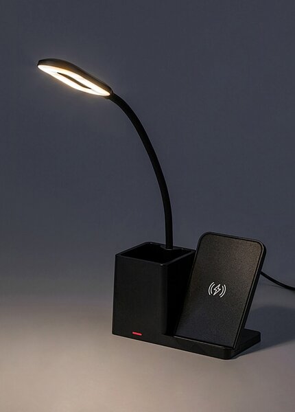 Rabalux CERIE LED Stmívatelná stolní lampa s nabíjením QI LED/4W/5V 3000/4000/6500K černá