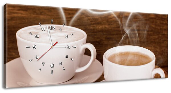 Obraz s hodinami Romantika při kávě Rozměry: 100 x 40 cm