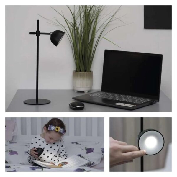 LED Stmívatelná nabíjecí stolní lampa magnetická 4v1 LED/4,2W/3,7V 4000K černá