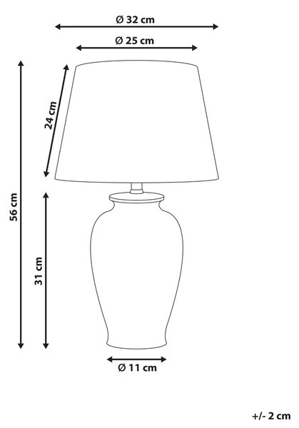 Stolní lampa ACROSSO Porcelán Bílá