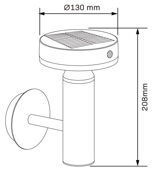 LED Solární nástěnné svítidlo se senzorem GWINEA LED/4,5W/3,7V IP44 černá